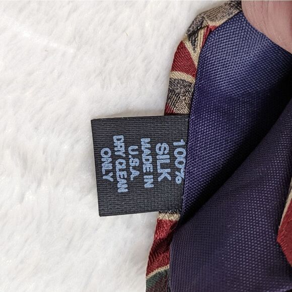 Vintage Men's 100% Silk Abstract Print Tie by Status - Picture 4 of 14